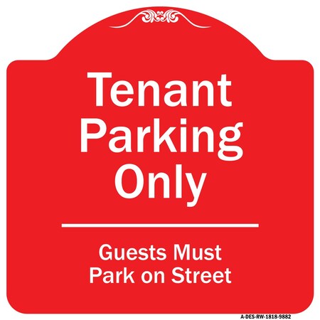 Signmission Tenant Parking Guests Park On Street Heavy-Gauge Aluminum Sign, 18" x 18", RW-1818-9882 A-DES-RW-1818-9882